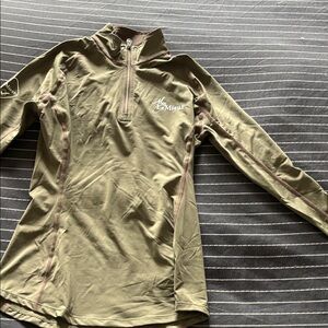 Majestic Kids Long Sleeve Olive Shirt